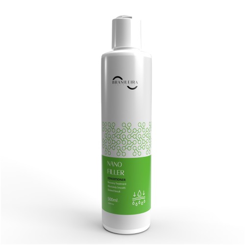 Après-shampooing nano filler brasileira cosmétique 500ml (boîte de 12 p) - Brazileira